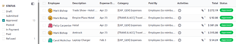View reports to post by clicking on expense reports, then reports to post.