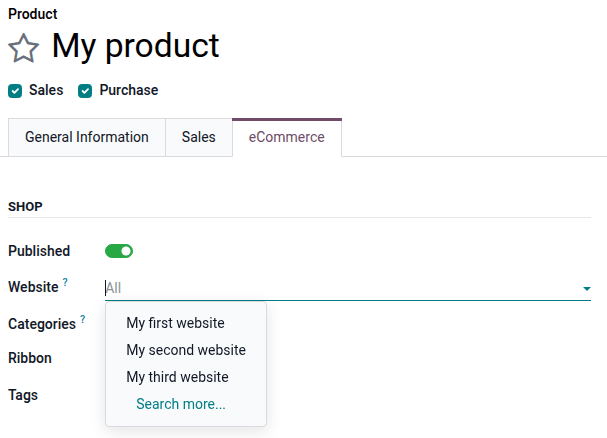 Restricting a product to a single website