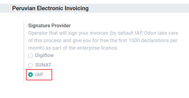 IAP 选项作为签名服务提供商。