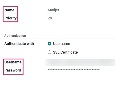 Odoo 发送电子邮件服务器设置。