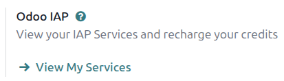 在 Odoo IAP 设置中购买积分。