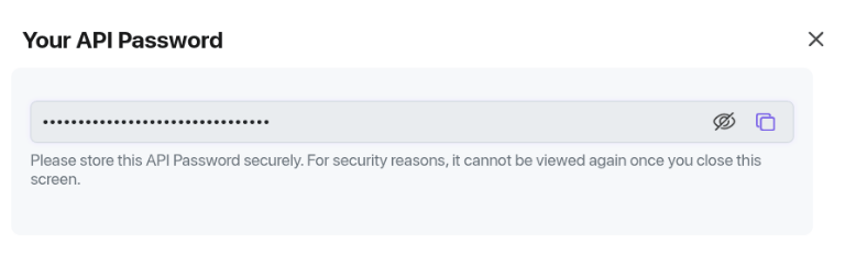 Click the Copy token icon to copy the password to the device's clipboard.