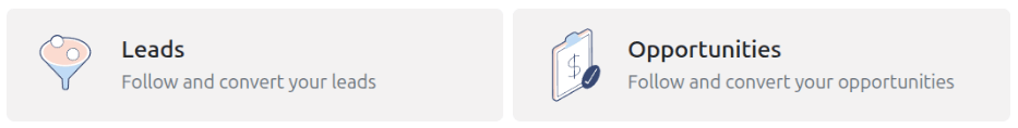 An example of the partners' user portal and the lead and opportunity buttons.
