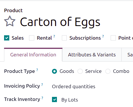 Enable tracking by lot.