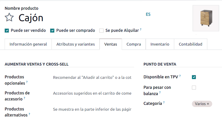 Product with fiscal information created from POS.