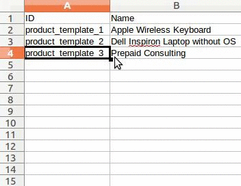 An animation of the mouse dragging down the ID column, so each record has a unique ID.