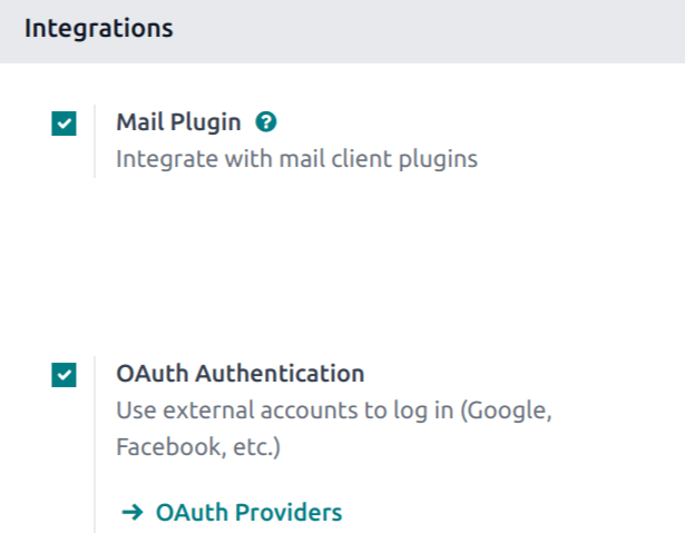 The enable OAuth setting in the Settings app.