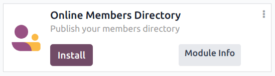 The Online Members directory module in Odoo.