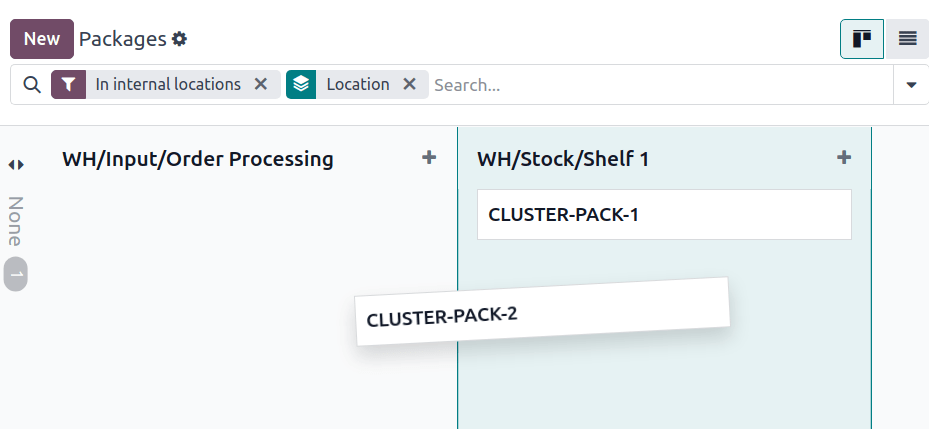 Packages dashboard.