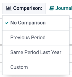 Comparison menu to compare time periods.