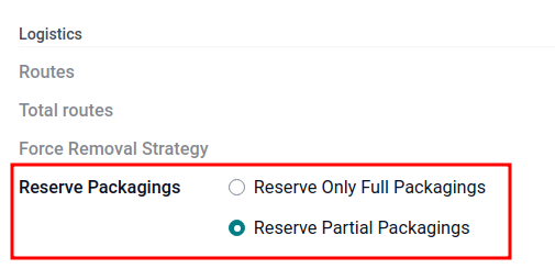 Show Reserve Packagings field on the product categories page.