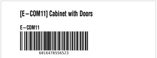 Example barcode label with the barcode size reduced.