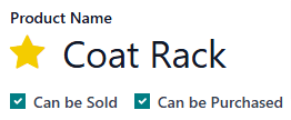 Enable the "Can be Sold" and "Can be Purchased" checkboxes on the product form.