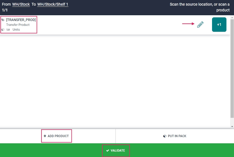 Overview of receipts in transfer to scan.